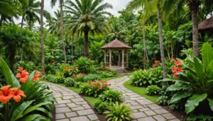 creation de jardin avec palmier
