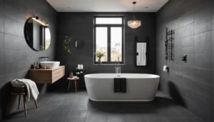 carrelage salle de bain gris anthracite