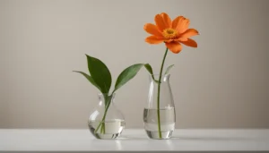 fleur orange tige longue
