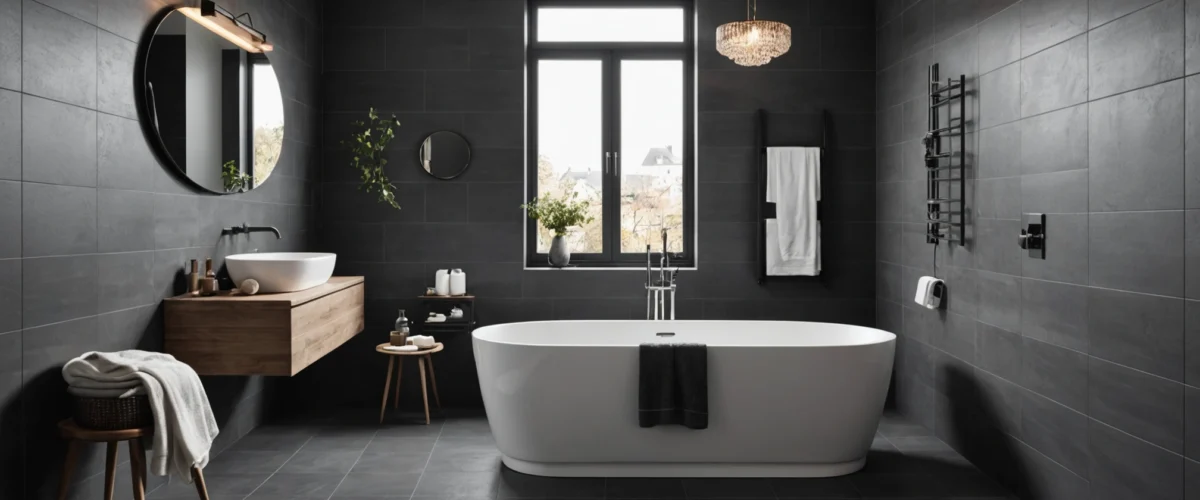 carrelage salle de bain gris anthracite