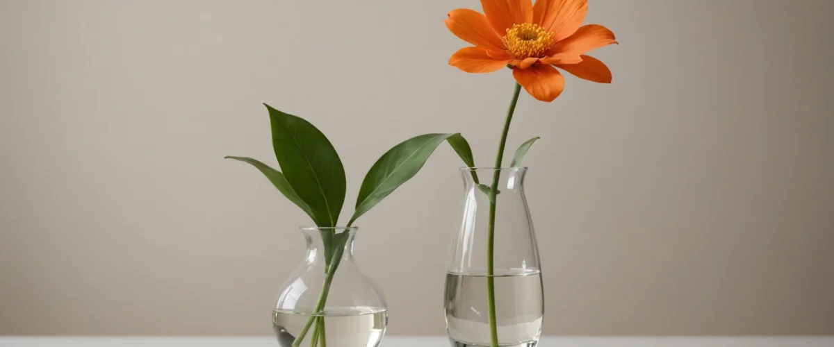 fleur orange tige longue